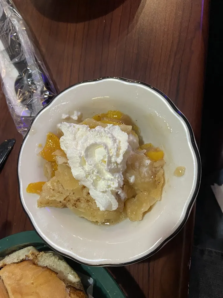 Peach Cobbler with Spiced Cream